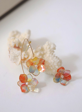 Young木日一勿XArtrui2024新款爆款艺蕊联名繁花系列春日浪漫耳环