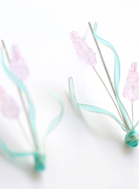 夏日新品油画系列风信子女士纯银滴胶原创手作耳钉