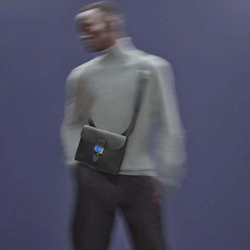 h家奢侈品手工定制男士牛皮单肩斜挎Sac a depeches 21信差包包女