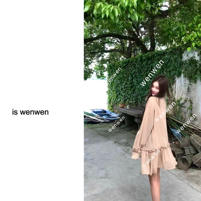 WEN赫本花园夏季宽松飘逸连衣裙