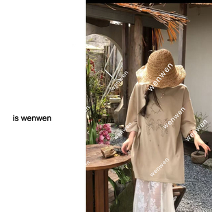 WEN 韩系重工印花圆领休闲上衣 天使信箱 新款 YS1241 2026春季