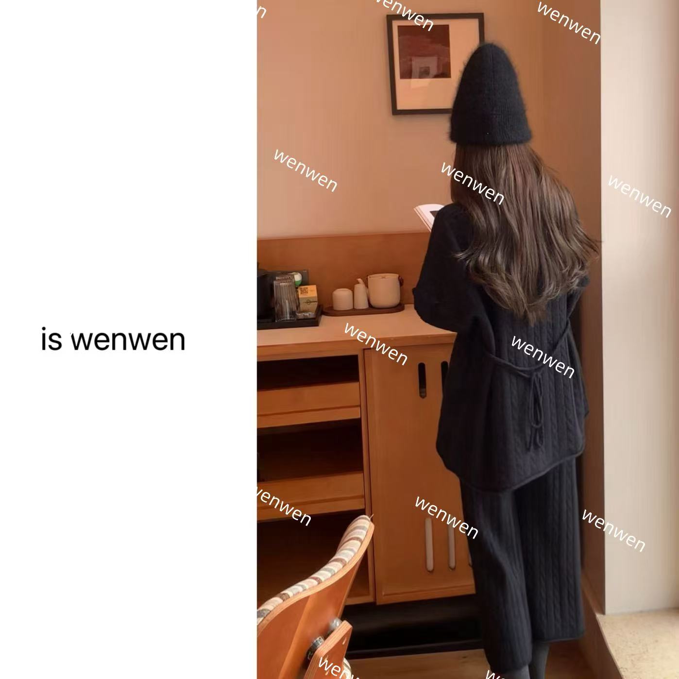 【WEN】恒温心事 2026秋季新款韩版时尚慵懒麻花针织毛衣套装 890