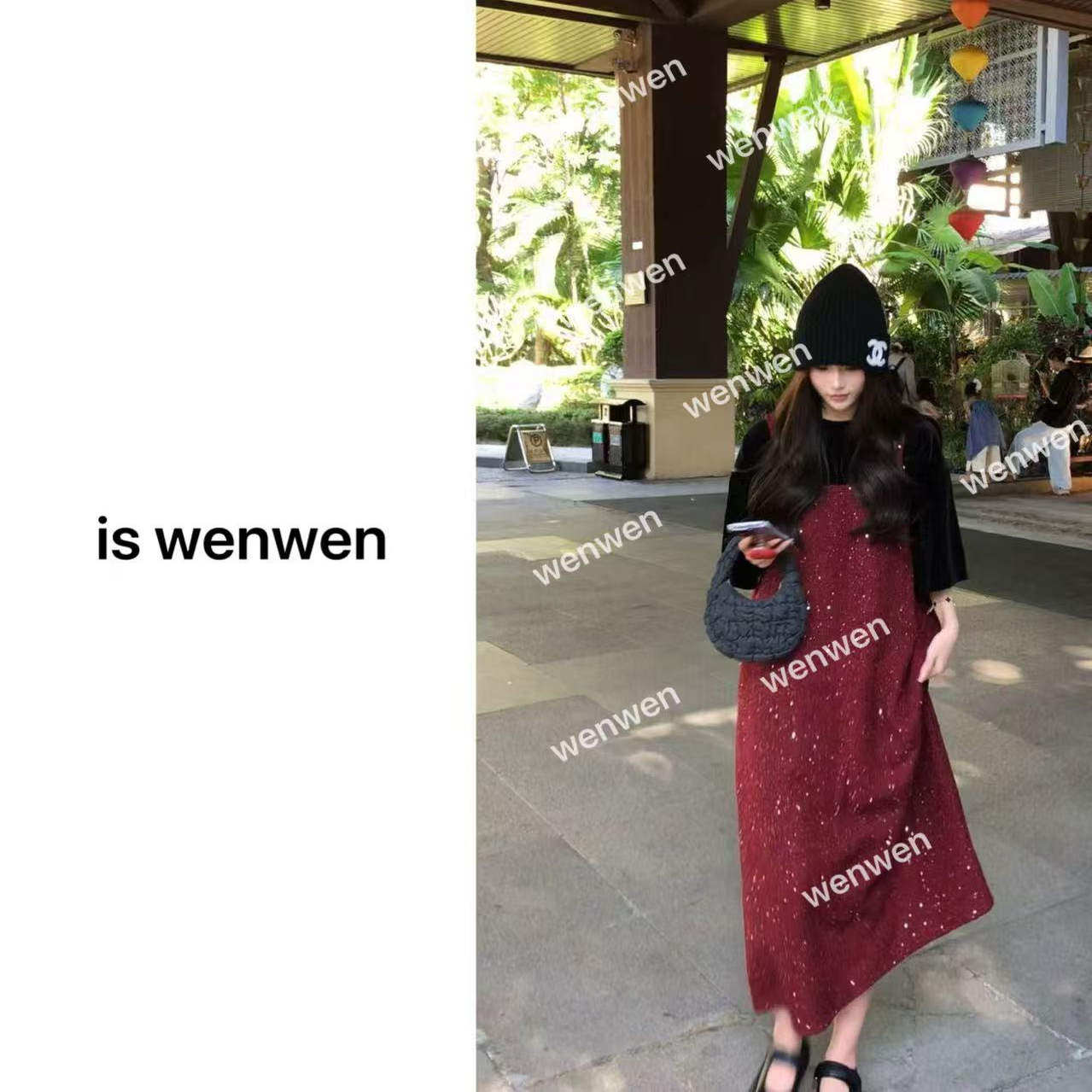 【WEN】霓虹派对 春季新款韩系慵懒风宽松外穿吊带背心裙 YS1162