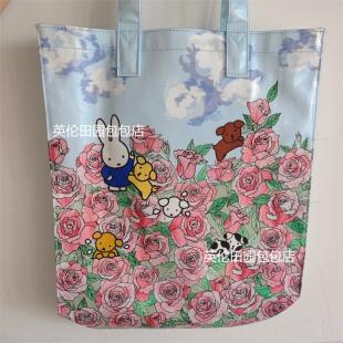 新款卡通可爱米菲兔帆布包女学生上课单肩手提袋大容量购物托特包