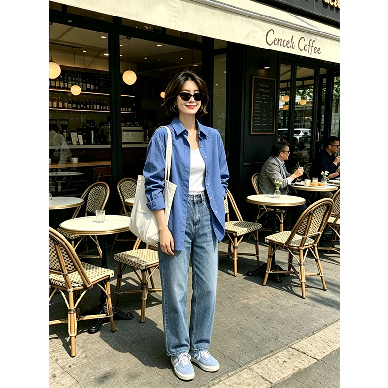 工作服衬衣定制印logo长袖工装员工休闲衬衫外套定做团队服装黑色图片
