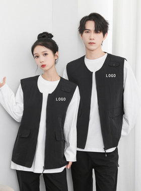 马甲定制摄影广告理发酒吧工作服团体服定制坎肩背心logo定制