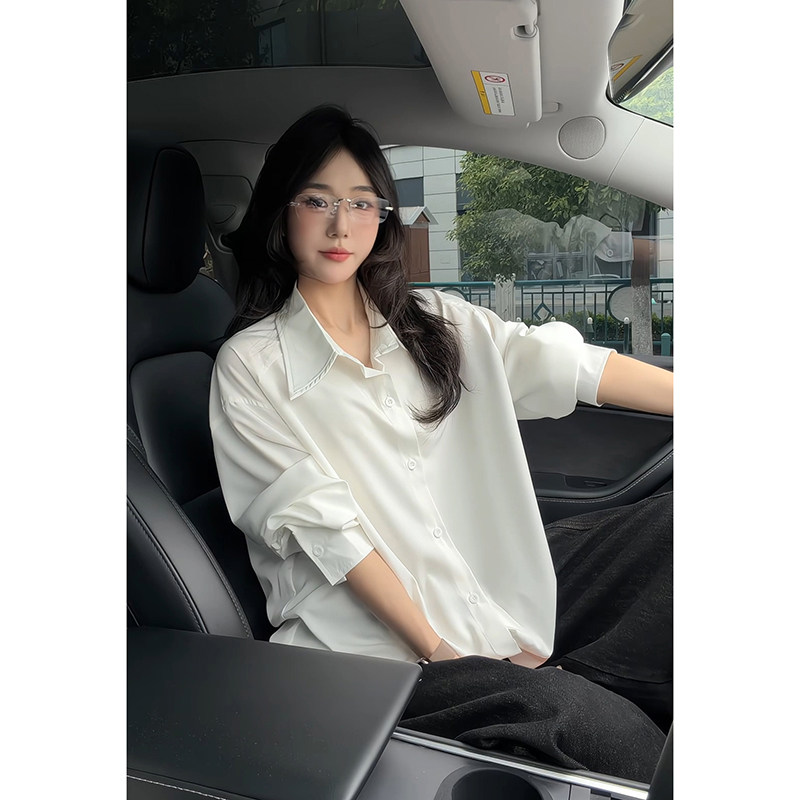 轻奢高级感抗皱型免烫衬衫美发技师咖啡店餐厅服务员工作服定制图片