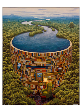 3D-JP成人减压平面塑料拼图风景2000片Jacek Yerk藏书阁H1640