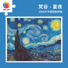 3D-JP梵高系列平面塑料拼图500-2000片 世界名画客厅挂画油画星夜