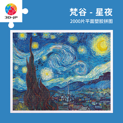3D-JP梵高系列平面塑料拼图500-2000片 世界名画客厅挂画油画星夜