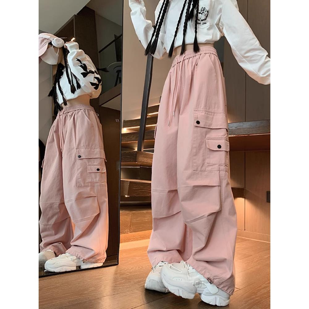 折扣专区清仓撤柜童装工装休闲裤女2025春夏季新款宽松美式复亲子