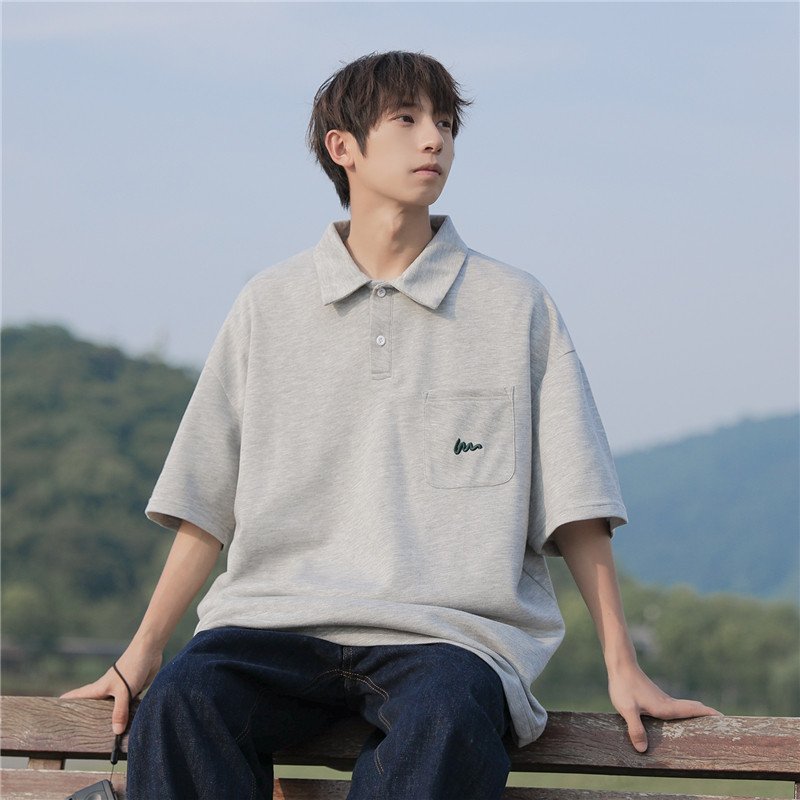 夏季重磅POLO衫刺绣宽松短袖T恤501-2-T1005-P50控68,男装T恤,星座501-2