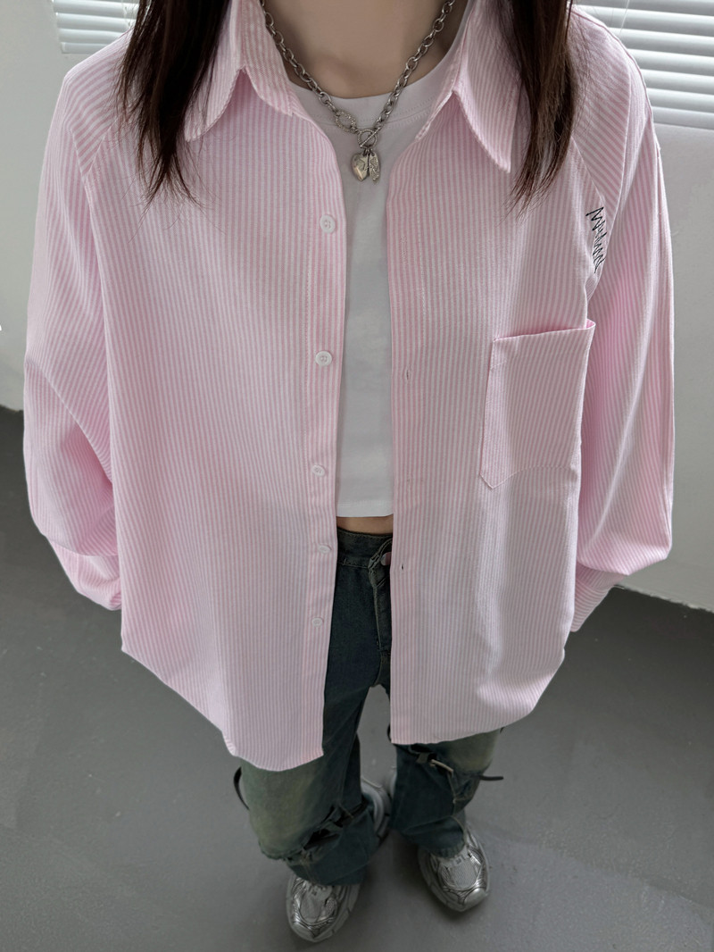 全棉条纹刺绣衬衫501-2-CS1012-P58控78,男装衬衫,星座501-2