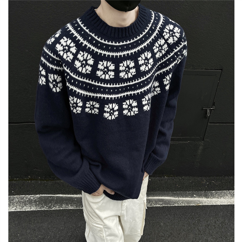 复古雪花毛衣501-2-M8012-P65控89,男装针织衫/毛衣,星座501-2