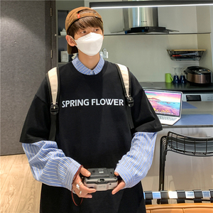 后背花卉印花短袖T恤501-2-TX028-P28图片