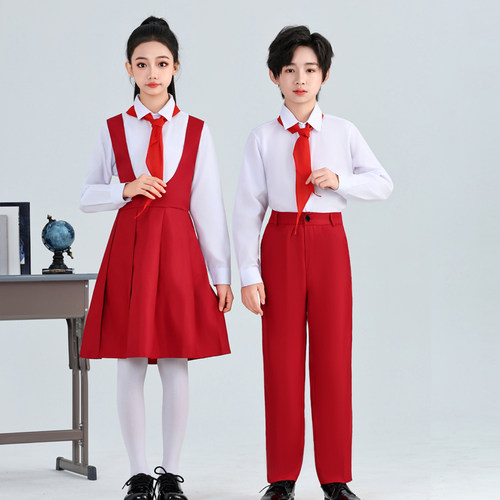 国庆儿童合唱演出服中小学生大合唱团中国红歌唱朗诵演讲比赛服装