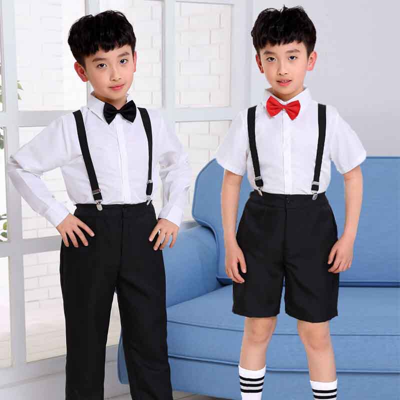 儿童演出服男女童背带裤中小学生幼儿园合唱服主持朗诵表演服装