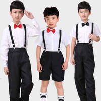 儿童合唱服演出服花童礼服男童背带裤中小学生朗诵服幼儿表演服