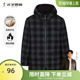 中长款 才子连帽格子羊毛呢大衣男2025秋冬季 休闲外套 商场同款
