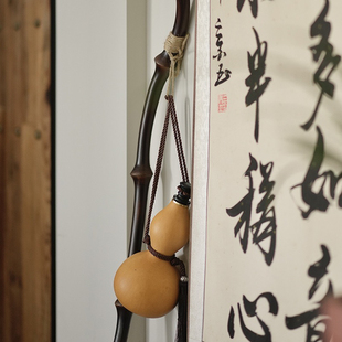 天然筇竹文玩空间苏东坡文人杖 防滑登山杖带葫芦