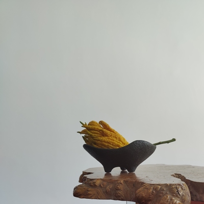 放新鲜佛手柑的托盘盘子高脚高颜值底座陶瓷花瓶专用器皿大果果盘