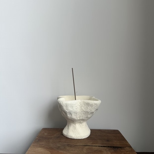 禅意香炉陶瓷香插底座家用带盖四方香灰盒侘寂香薰炉沉香檀香器皿