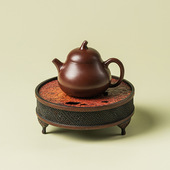 中式 紫铜复古壶承干泡台小号储水式 茶盘吃茶去茶承围炉煮茶干泡盘