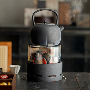 观炉火围炉煮茶套装家用碳炉户外明火煮茶炉耐高温茶壶高颜值茶炉