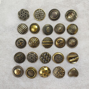 新款复古英伦风金属纽扣古金做旧扣子西装大衣外套牛仔衣服装饰扣