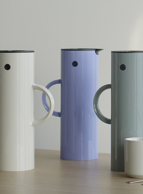丹麦进口Stelton EM77啄木鸟热水壶北欧经典保温壶玻璃内胆0.5/1L
