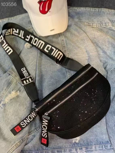 野狼部落  WILD WOLF TRIBE  百搭斜跨馬鞍包雙拉鍊時尚個性潮款