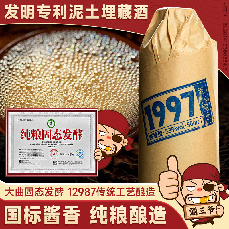 任意门1997国标酱香型白酒53度泥土埋藏酒纯粮坤沙窖藏送礼瓶装酒