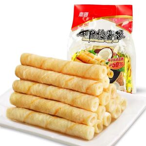 南国椰浆蛋卷405g海南特产椰奶酥脆椰子饼干椰香酥卷早餐代餐食品