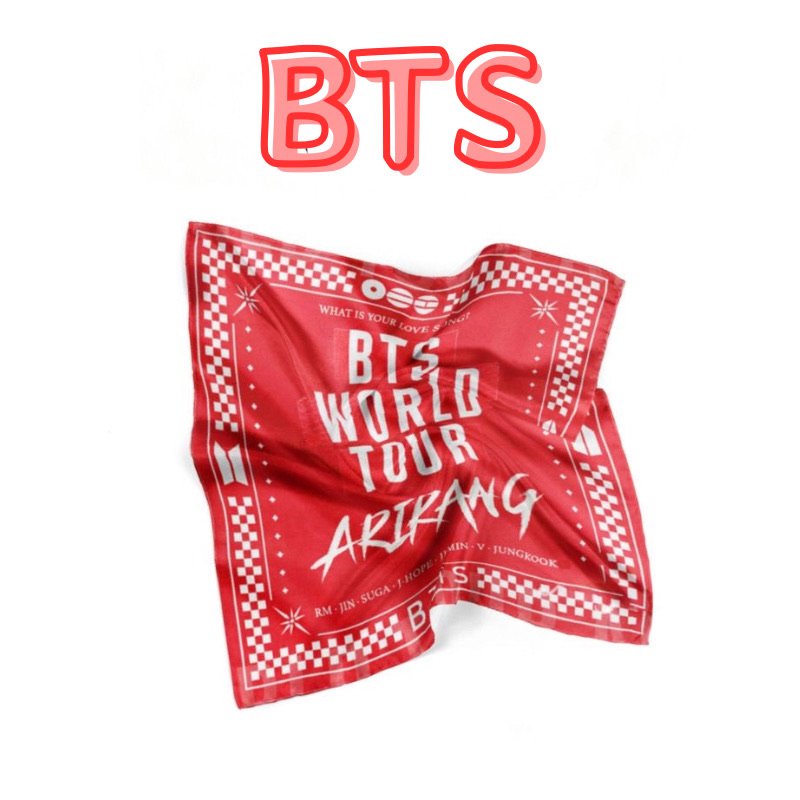 BTS巡演ARIRANG联名演唱会应援方巾丝巾抹胸上衣腰带包装饰飘带图片