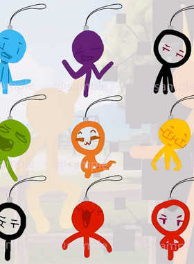 AlanBecker火柴人周边手机链挂件挂绳可爱卡通创意学生书包挂饰