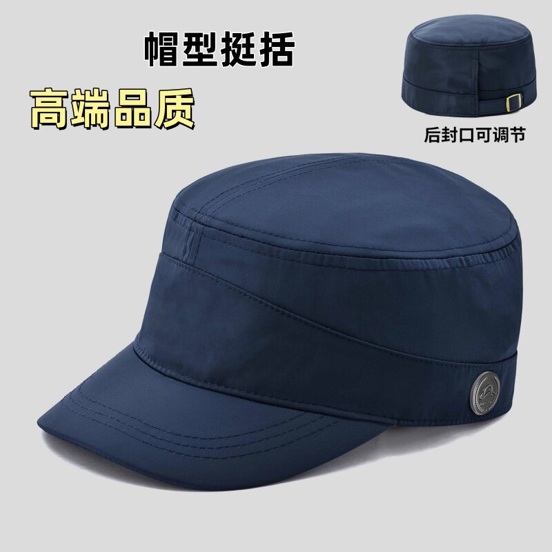 后封口帽子男四季可戴休闲平顶帽