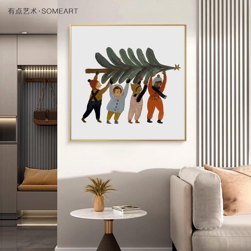 北欧儿童房动物可爱鳄鱼长颈鹿斑马多巴胺油画床头尾装饰画壁挂画图片