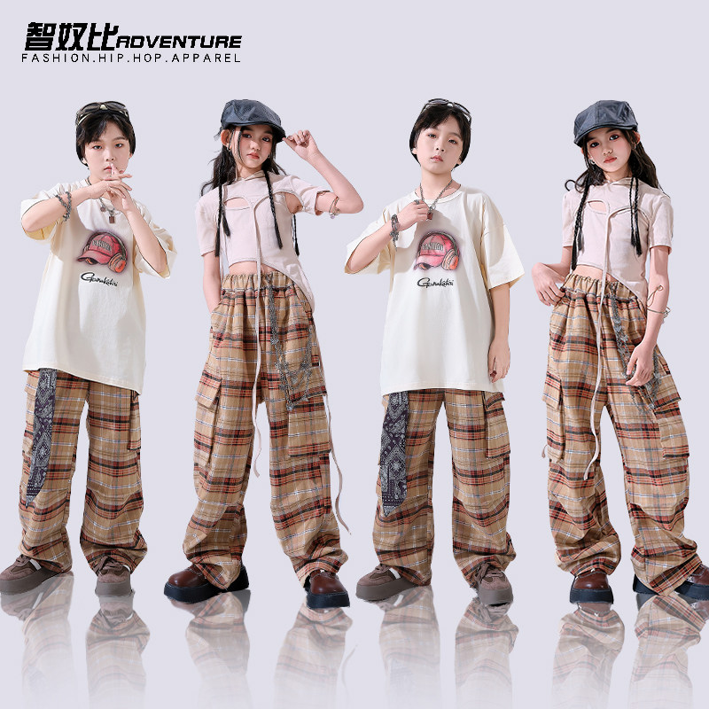街舞儿童潮服男童夏季炸街酷帅hiphop架子鼓服装少儿嘻哈演出服夏
