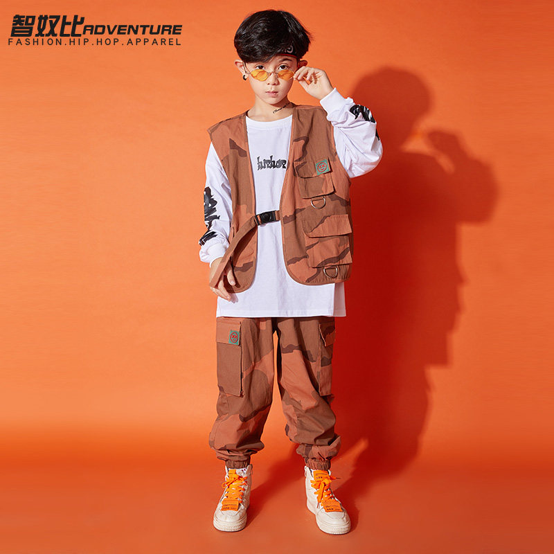 儿童街舞套装男童嘻哈男孩帅气跳街舞衣服hiphop少儿演出服舞蹈服