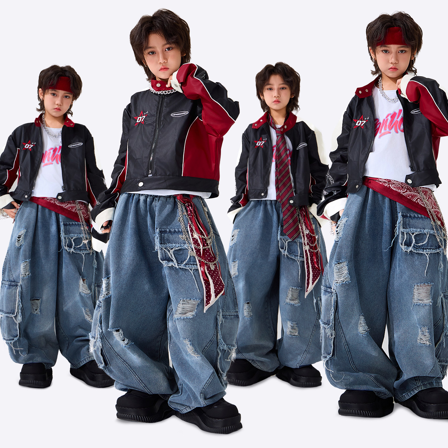 儿童爵士舞套装潮服男童外套