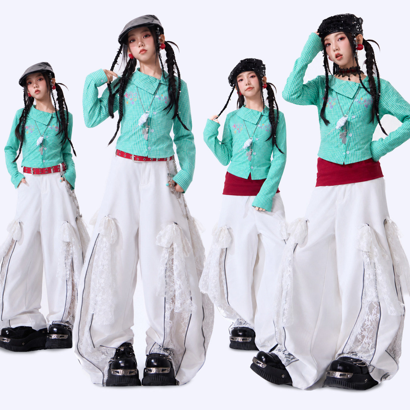 爵士舞服装女童jazz套装儿童