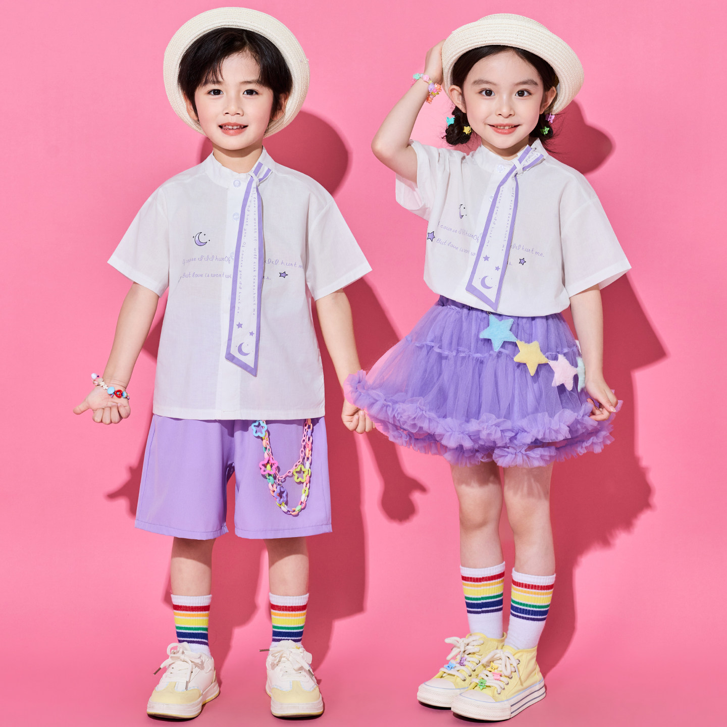 六一儿童表演服装幼儿园衬衫蓬蓬