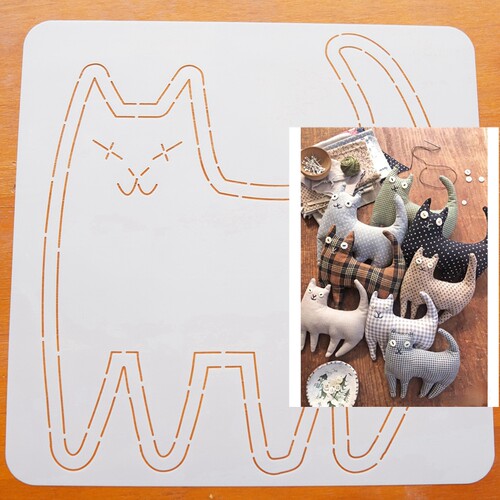 晗颖手工  翘尾巴猫咪模板