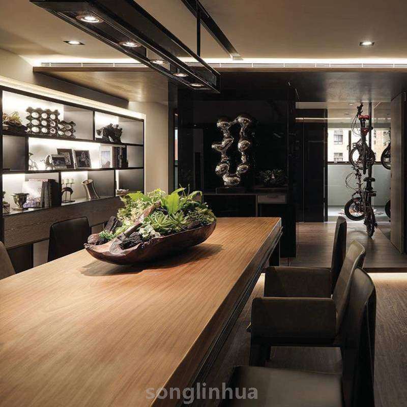 会议桌培训组合桌子办公桌原木loft长条简约大型实木桌椅长桌