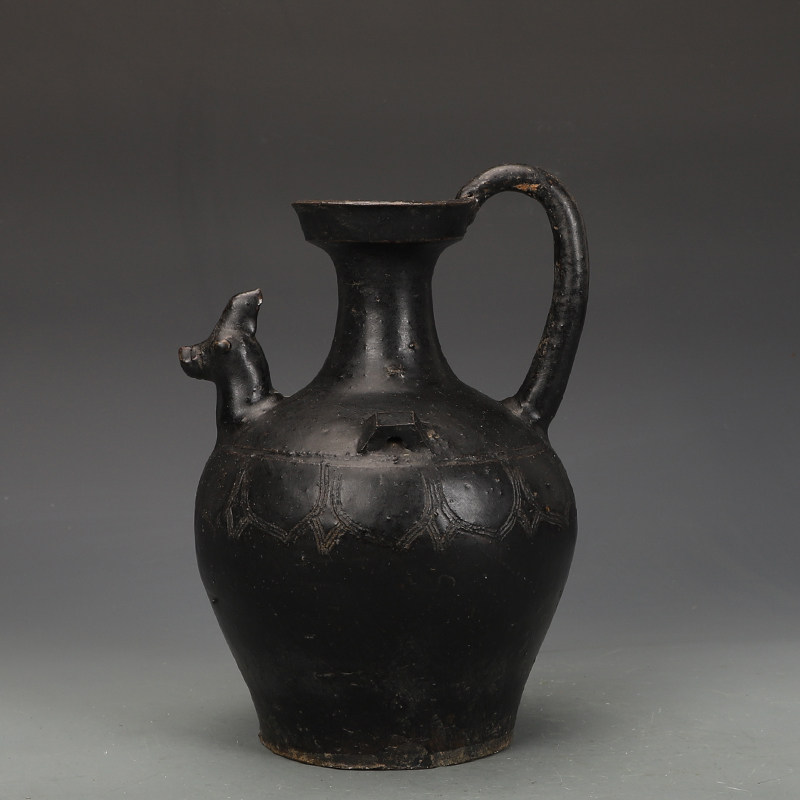 老窑黑釉鸡首执壶古董古玩包老瓷器旧货老货收藏摆件