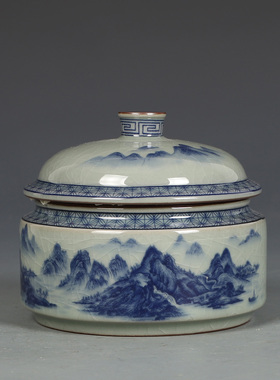 唐馨陶瓷老陶泥青花景德镇