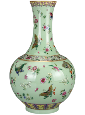 清乾隆蝴蝶百花收藏真品仿古瓷器