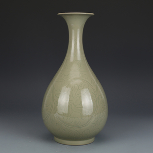 五代秘色瓷缠枝玉壶春瓶古董古玩收藏真品包老保真老物件瓷器老货