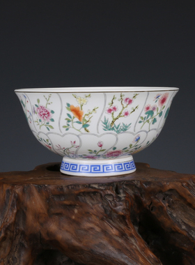 清乾隆御制粉彩花神旧货古董古玩