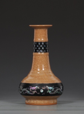 宋龙泉官窑螺钿弦纹盘口瓶古董古玩收藏品包老保真老货瓷器摆件